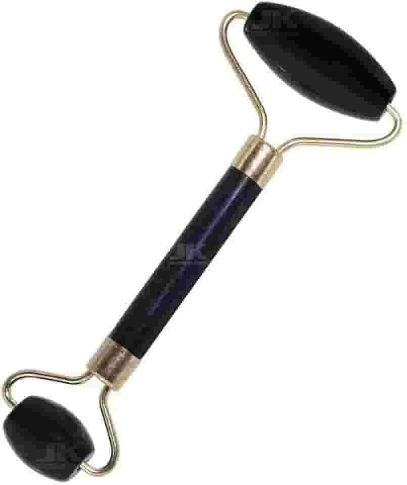 Rolo Pedra de Jade Placa Gua Sha Massagem Facial Anti Ruga(Preto so Rolo)