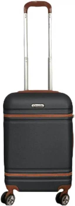 Mala de Viagem de Bordo P/ 10kg em Abs com Rodinhas 360º Removíveis e Leve - Padrão Anac - Qualis (Preto MB001)