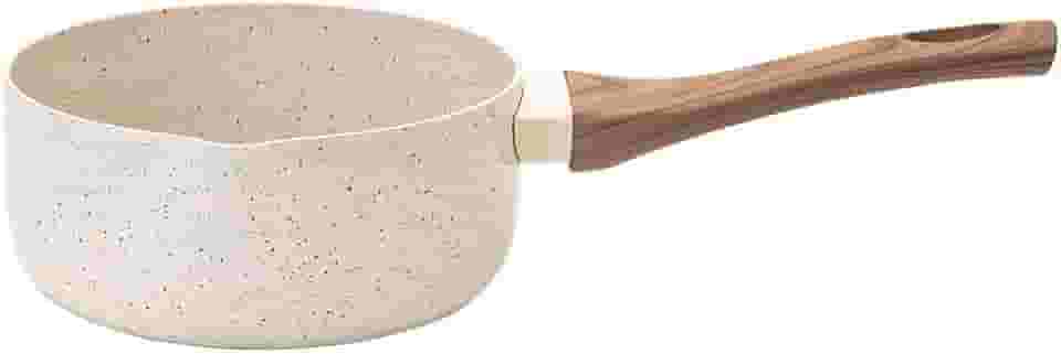 Mimo Style, Panela Papeiro em Aço Inox Antiaderente e Cabo Soft-Touch Style Cook Mármol, 16 cm - Baunilha