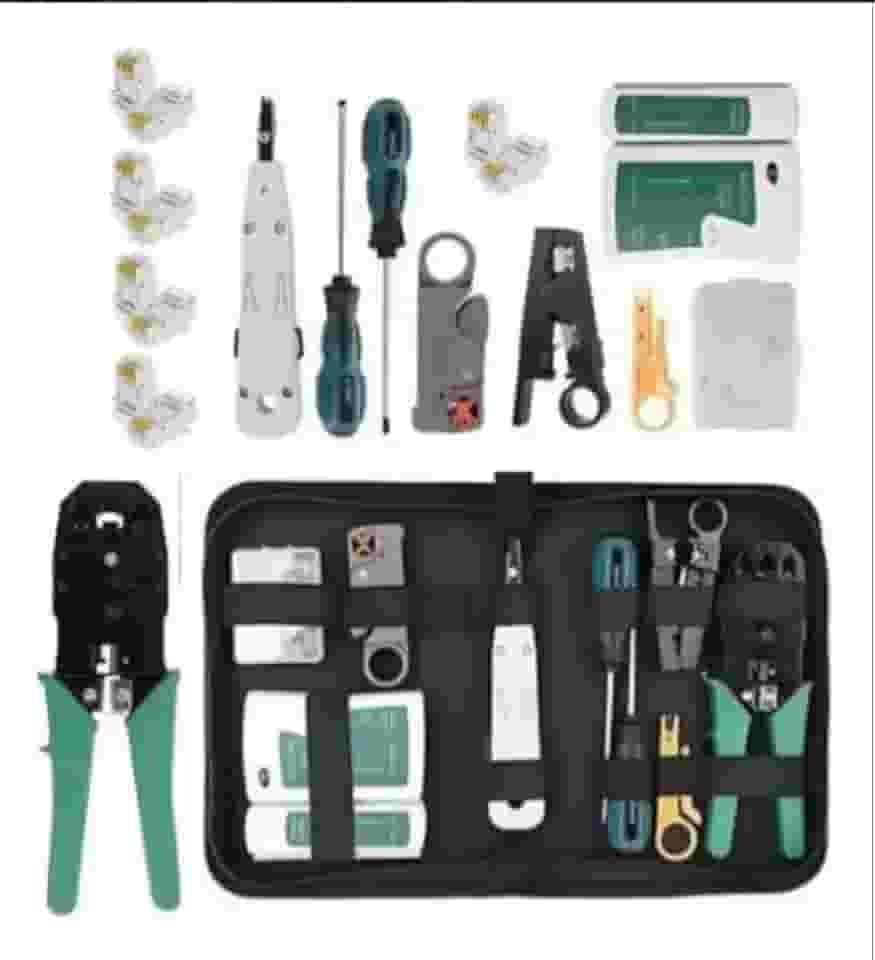 Kit Ferramentas Rede Informática Testador Lan Crimpar Rj45, Ferramentas Manutenção De Rede Internet + Estojo, Maleta de TI