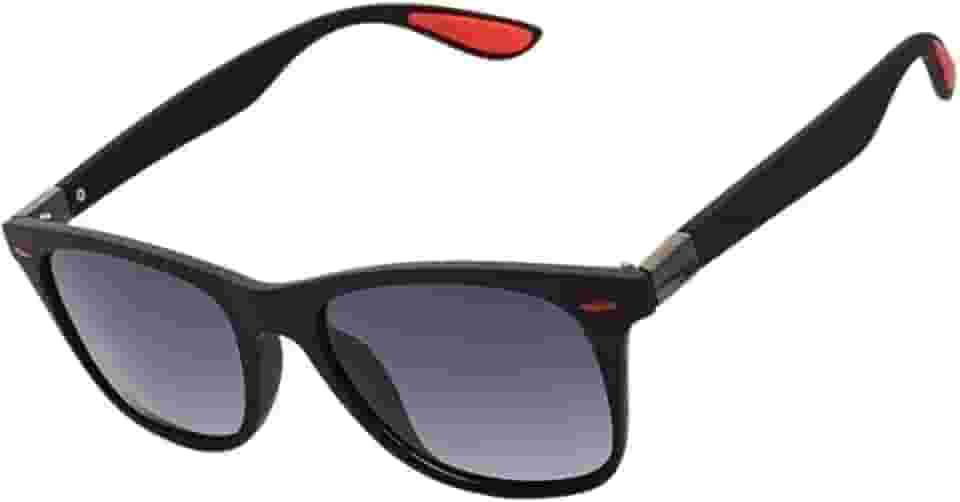 Óculos de Sol Quadrado Polarizado Preto Vermelho Azul Espelhado Modelo Maresias Proteção UV 400 em Acetato Italiano Estilo Moderno