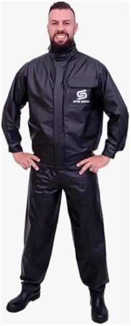 Capa para Motoqueiro em Poliéster PVC, 2 Peças, com Elástico nas Mangas, Tamanho G, 100cm x 75cm