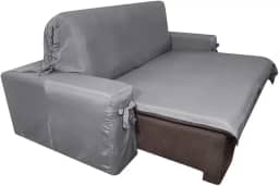 Capa p/Sofá Retrátil e Reclinável em Tecido Gorgurão - Veste Sofás de 1,96m até 2,35m Cor:Grafite