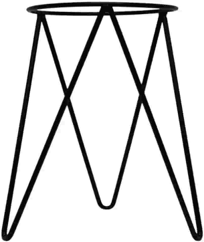 Suporte Tripé para Vaso Chão Planta Aço Preto 27x40 nv512p