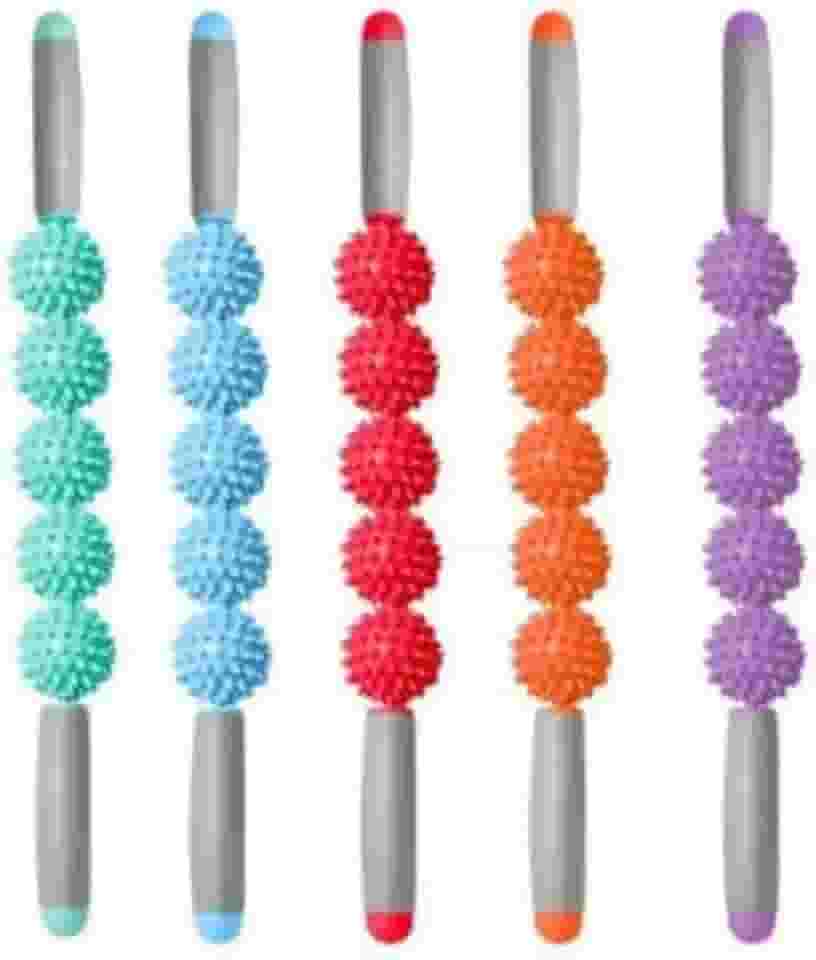 Bastão Com Espinhos Para Massagem Miofascial com 5 bolas - Cor Aleatória
