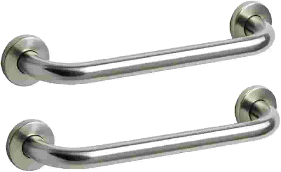 Kit 2 Barras de Apoio 80cm Aço Inoxidável Polido Barra de Apoio para Box Banheiro Idoso Premium