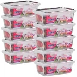 Kit 10 Potes Marmita Fitness 750ml Travas Freezer Microondas