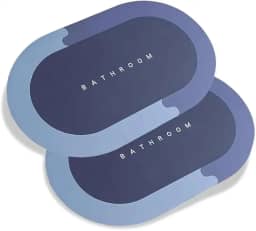 Kit 2 Tapetes Antiderrapantes Super Absorventes Emborrachado, Secagem Rápida, Alta Aderência para Banheiro e Casa