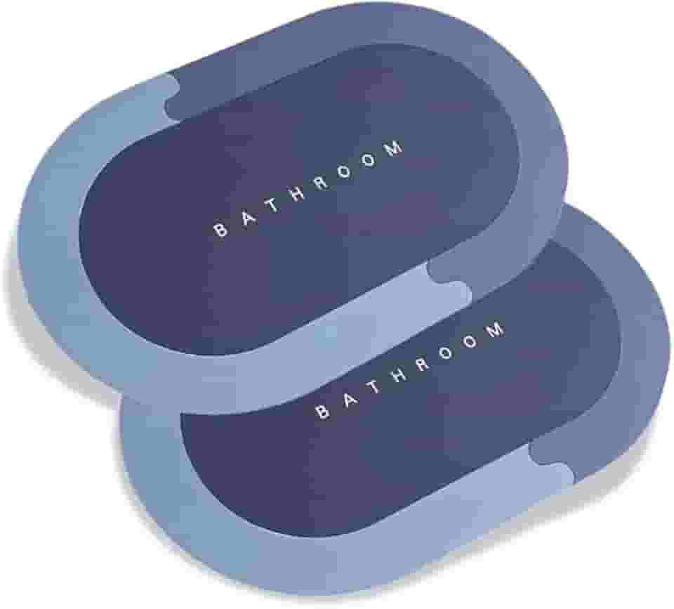 Kit 2 Tapetes Antiderrapantes Super Absorventes Emborrachado, Secagem Rápida, Alta Aderência para Banheiro e Casa