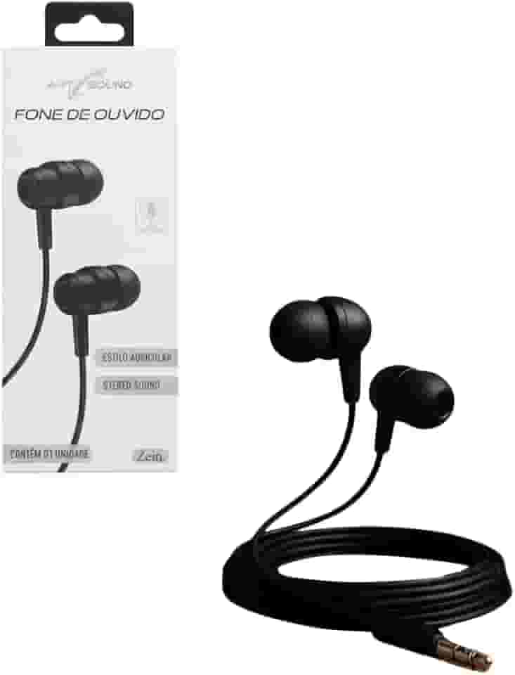 Fone de Ouvido com Fio e Microfone Intra Auricular Confortável Alta Durabilidade Design Moderno e Portátil Entrada P2