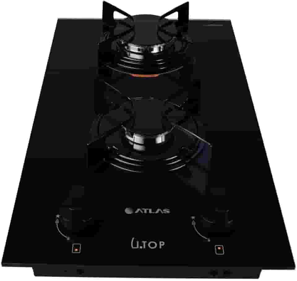 Cooktop 2 Bocas Preto Mesa de Vidro Atlas U Top Bivolt