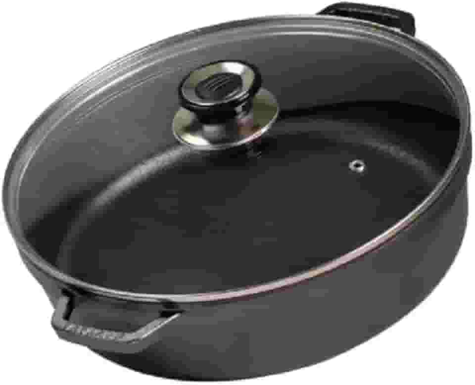 Risoteira Panela De Ferro 28cm 3,9litros Com Tampa De Vidro