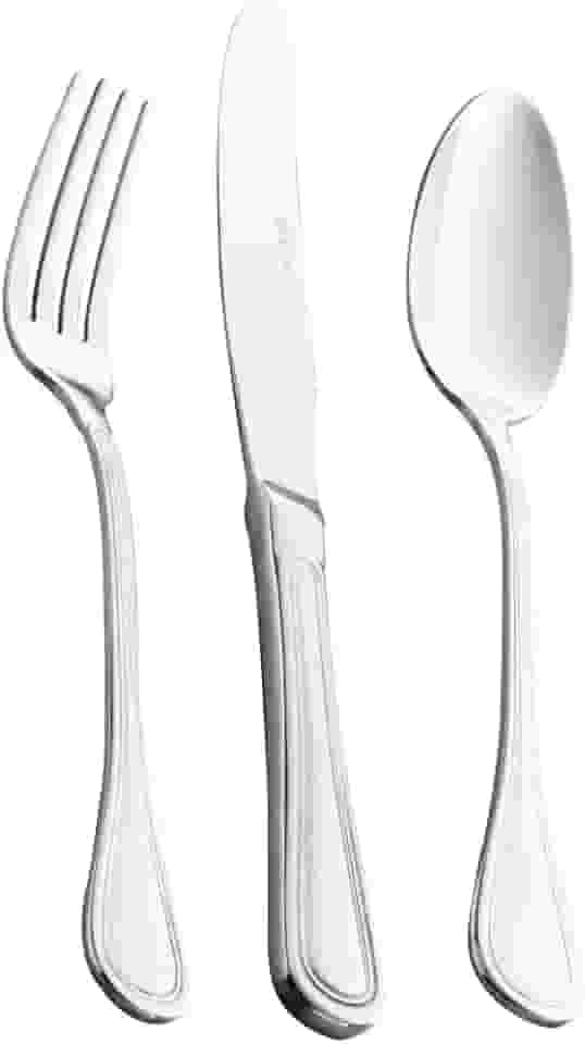 WOLFF Faqueiro de Aço Inox Avalon 101 Peças Com Caixa Litografada - Serve 12 Pessoas - Jogos de Talheres - Mesa Posta - Utensílios de Cozinha, Enxoval, Casamento, Decoração