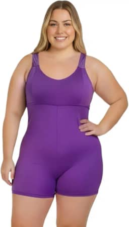 Maiô Plus Size Praia Perninha Senhora Natação Hidroginástica