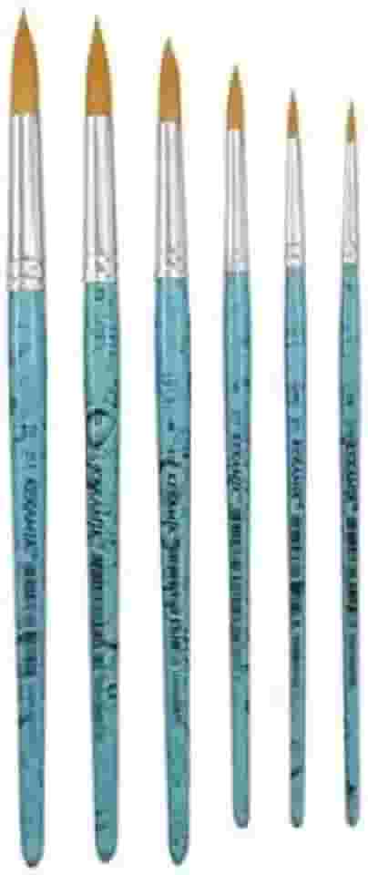 Kit Pincel Aquarela Artesanato Keramik Redondo Série 311-6 unidades