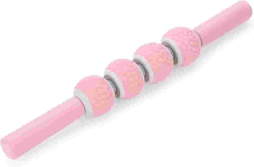 Bastão de Massagem Corporal com 4 Esferas, Liberação Miofascial, Relaxamento Muscular, Alívio de Dores (rosa)