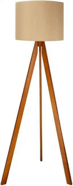 Abajur De Chão Tripé 1,50 Cm Completo Com Cúpula E Fiação Luminária De Piso Para Sala, Quarto, Cúpula cor Linho