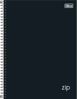 Tilibra 305421 Universitário 10 Matérias Zip - Caderno Espiral, Capa Dura, 160 Folhas, Preto