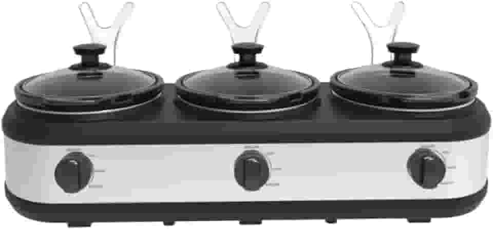 Rechaud Elétrico Triplo Buffet Richo Panela Ceramica Cozinha Lento Banho Maria Inox 127v 220v(220v)