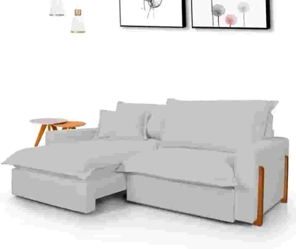 Sofá Retrátil e Reclinável Dubai com Molas Ensacadas, 2,10m. (Cinza Claro)