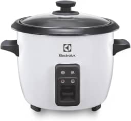 Electrolux RCB50 - Panela Elétrica vapor arroz, capacidade 1,3L, 7 xícaras manter aquecido, panela removível antiaderente, tampa vidro, 127v, por Rita Lobo, branca