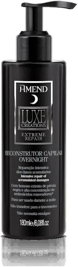 Reconstrutor Capilar Overnight Amend Luxe Creations Extreme Repair, 180ml, Recupera Os Fios Mantendo-os Hidratados, Fortes, Brilhantes E Disciplinados