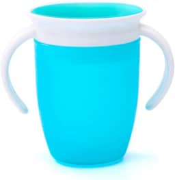 Copo Anti-Vazamento com Bico de Silicone Treinamento Bebê 360° Com Alça BPA Free – 200ML (Azul)