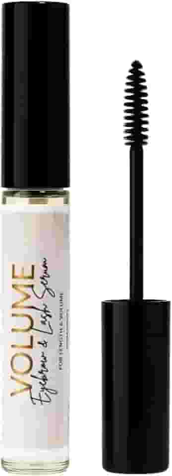 Bask & Lather Sérum para cílios com óleo de rícino e óleo de jojoba para cílios e sobrancelhas mais grossos, cheios e mais longos, condicionando e melhorando o crescimento dos cílios com aplicador de