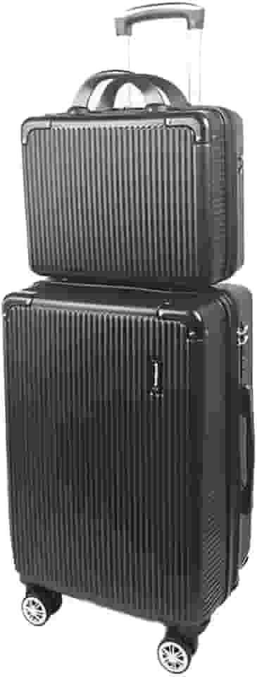 Mala de Bordo 10kg com Frasqueira Bagagem de Mão Expansível ANAC Rodas Duplas 360° Cadeado TSA Antifurto Alça Lateral Design Leve Resistente Ideal para Viagens Avião (Preto)