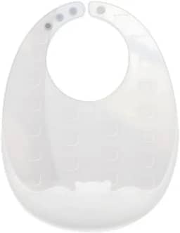 Sem Bagunça - Babador De Silicone Com Coletor De Migalhas - Infantil Bebê. Leve, Macio e Resistente. Cor Azul, Amarelo, Rosa, Verde e Cristal. Kit E Unidade