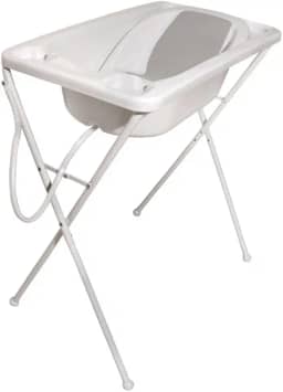 Banheira Infantil Para Bebê Acqua Trio Até 20Kg Com Suporte 7065 (Branco)