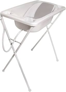 Banheira Infantil Para Bebê Acqua Trio Até 20Kg Com Suporte 7065 (Branco)