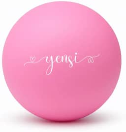 Bola de lacrosse de massagem de silicone para terapia de ponto de gatilho, nós musculares e fisioterapia. Bola única para massagem profunda de tecidos e liberação miofascial. Sem látex. (Fusão rosa)