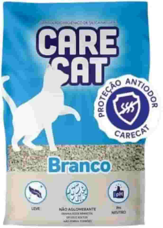 Care Cat Areia Sanitária Branca para Gatos, 1,8kg, Não Aglomerante, pH Neutro