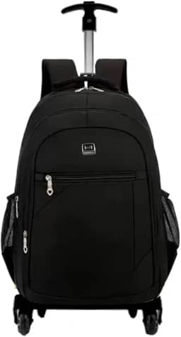 Mochila carrinho com rodinhas Bolsa Notebook Executiva 15.6 Polegadas Resistente Trabalho Urbano Passeio Casual Preta