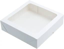 20 Caixas de Papel Com Visor 15x15x4 Embalagem Presente Unidades Branca