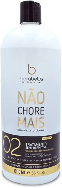 Borabella Progressive No More Cry - Escova Progressiva Tratamento Profissional 1L - Alisamento Sem Odor, Brilho Espelhado