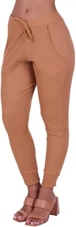 Calça Jogger Canelada Inverno Feminina Comfy Vera