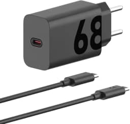Motorola, Carregador de Parede Turbo Power 68W, Cabo 1 Metro, Porta USB-C, Cabo USB-C