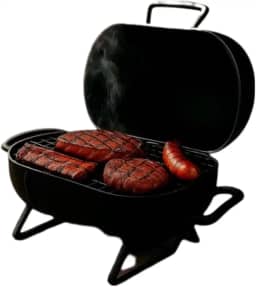 Churrasqueira Portatil A Bafo Tambor Mini Preta Comidas Aço Pintado