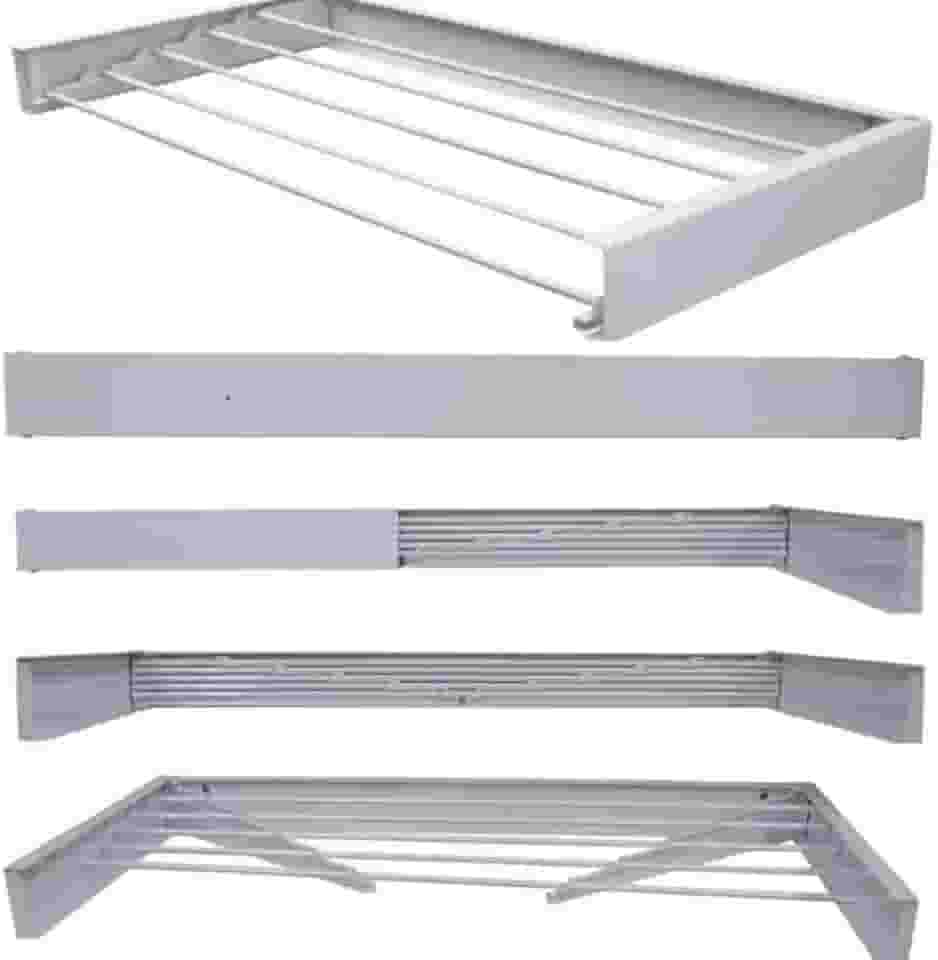 Varal de Teto Retrátil de Aço, 80 cm de Comprimento x 50 cm de Largura