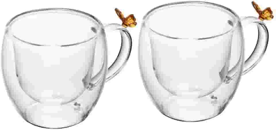 WOLFF - Conjunto 2 Xícaras de Café Sun Garden 80ml Vidro Borossilicato