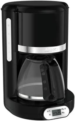 Cafeteira Elétrica Arno Soleil Preta 1,25L SPFC, Design Retrô, Programável, Corta Pingos, Jarra de Vidro, 110V