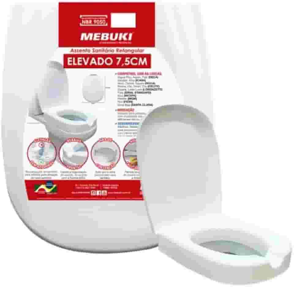 Assento Sanitário Retangular Elevado 7,5Cm - Mebuki