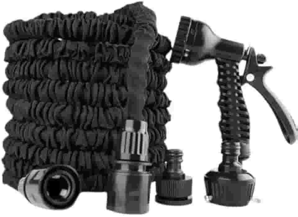 Mangueira magica Expansível Elástica Flexível Jardim Retrátil Multiuso(PRETO)