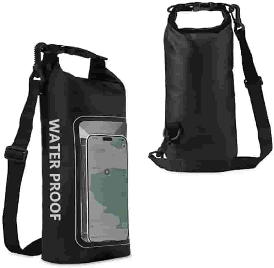 Saco Estanque Dobrável Impermeável com Alça Ajustável Prova D'Agua Mergulho Pescaria Saco Mochila 2 Litros