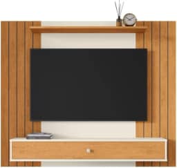 Painel Ripado Para Tv 43 Polegadas Berlim Com Gaveta Casa Jd (Off White Ripado)