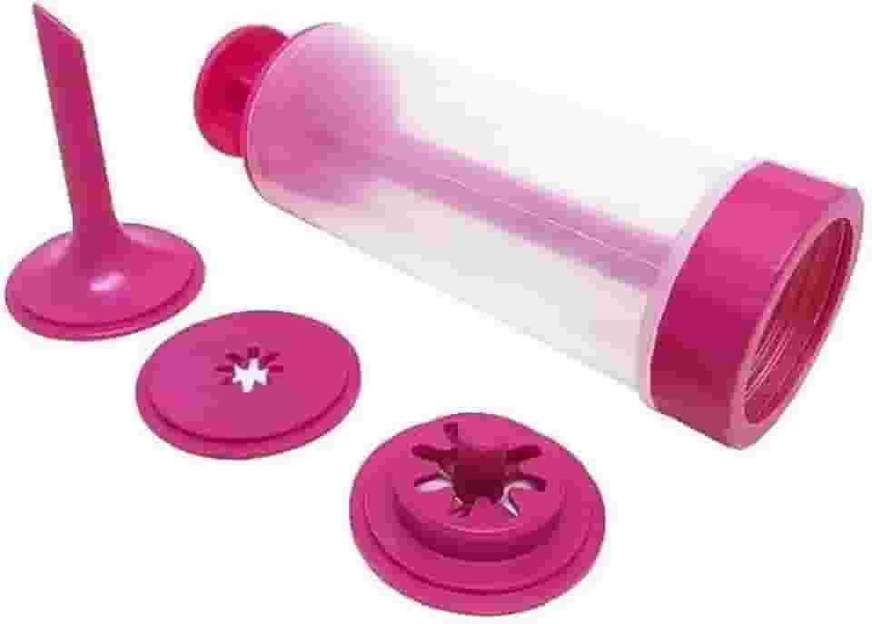 Máquina Manual para Fazer Churros, 4 Discos Decorativos, Dispensador de Plástico e Transparente