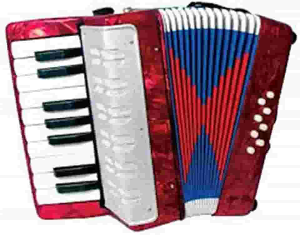 Faça & Resolva Acordeom Infantil 17 Teclas e 8 Baixos Semi Profissional Vermelho