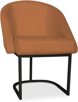 Poltrona Decorativa Lua Veludo Base Metal Preto - Design Moderno e Conforto para Sala, Quarto - JRC Móveis (TerraCota)